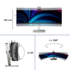 Philips 49B2U6903CH/00 computer monitor 124 cm (48.8") 5120 x 1440 Pixels Dual QHD LCD Grijs - Afbeelding 6