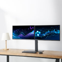 ACT Monitorarm 27" office, op voet met gasveer, crossbar, 2 schermen - Afbeelding 8