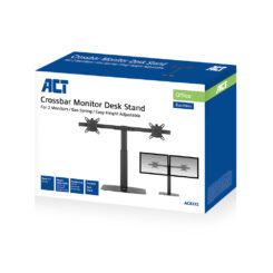 ACT Monitorarm 27" office, op voet met gasveer, crossbar, 2 schermen - Afbeelding 6