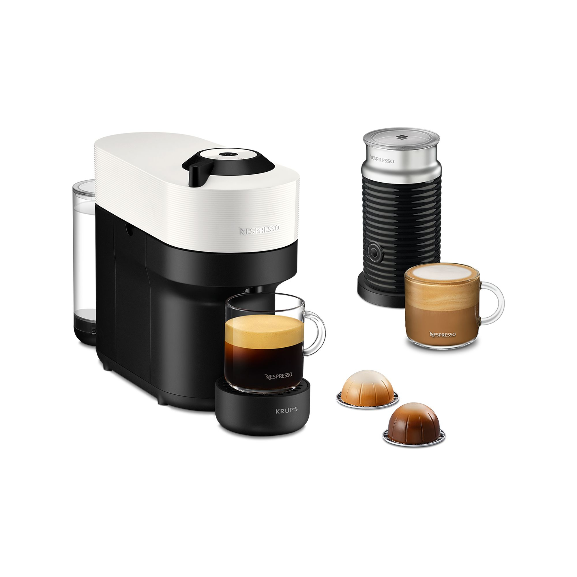 Krups Vertuo Pop Coconut White met Aeroccino XN9211 koffiecupmachine - Afbeelding 2