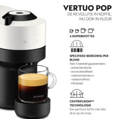 Krups Vertuo Pop Coconut White met Aeroccino XN9211 koffiecupmachine - Afbeelding 3