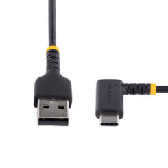 StarTech.com 15cm USB-A naar USB-C Laadkabel, Robuuste Haakse Fast Charge & Sync Kabel, 3A, USB 2.0, TPE Mantel en Aramidevezels - Zwarte USB Oplaadkabel - Afbeelding 6