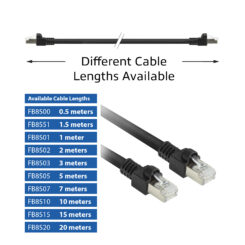 ACT Zwart 20 meter S/FTP CAT7 PUR flex patchkabel snagless met RJ45 connectoren (CAT6A compliant) - Afbeelding 4