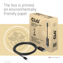 CLUB3D MiniDisplayPort kabel 1.4 naar HDMI met 4K120Hz/8K60Hz HDR10+ M/M 1.8m - Afbeelding 9