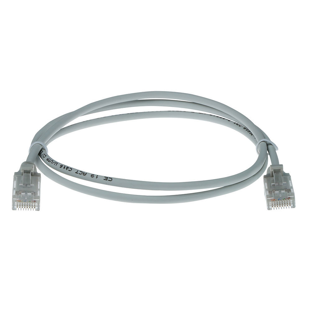 ACT Grijze 7 meter LSZH U/UTP CAT6 datacenter slimline patchkabel snagless met RJ45 connectoren - Afbeelding 3