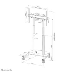 Neomounts FL55-875WH1 TV trolley 55-100" - gemotoriseerd - TÜV - Afbeelding 21