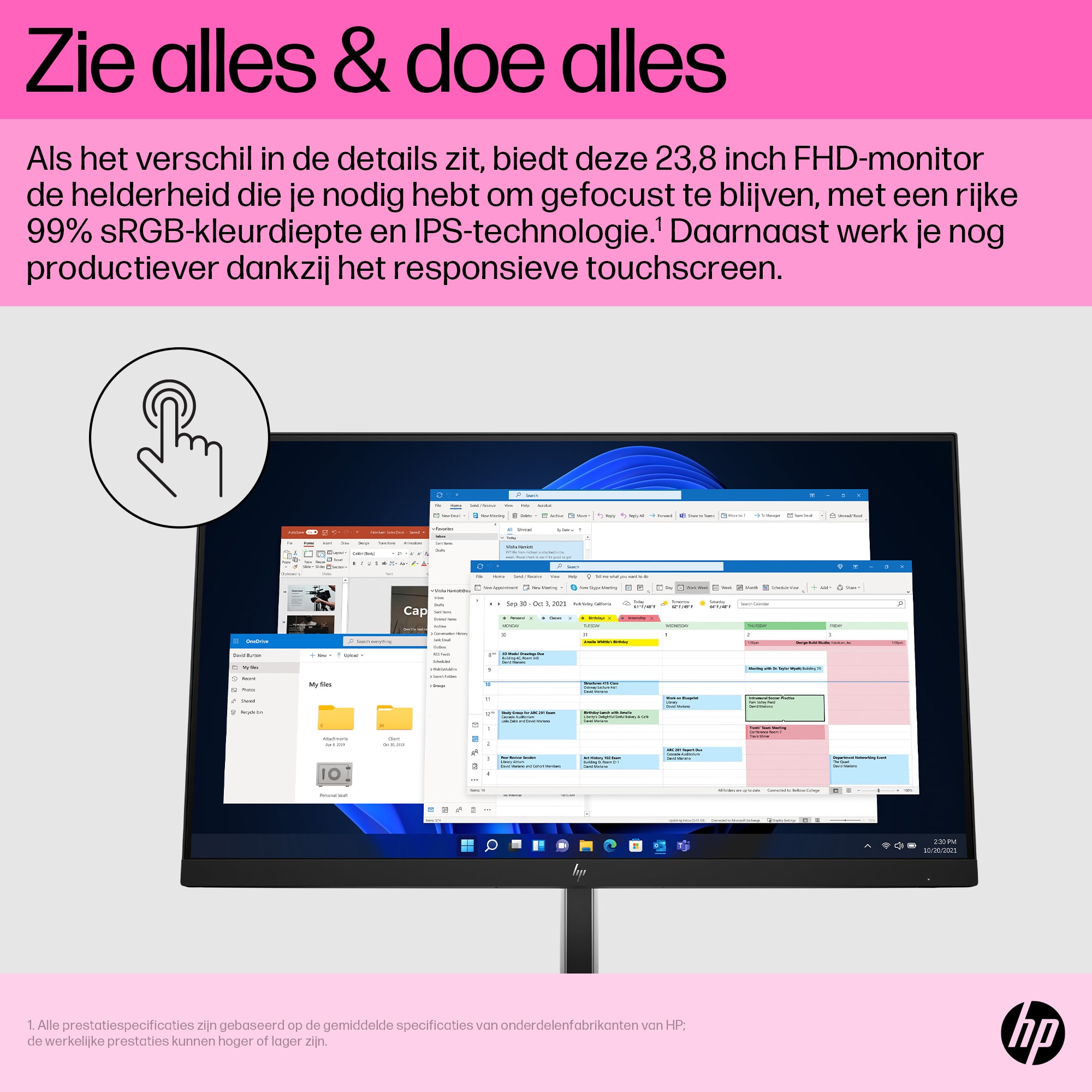 HP E24t G5 FHD Touch Monitor - Afbeelding 12