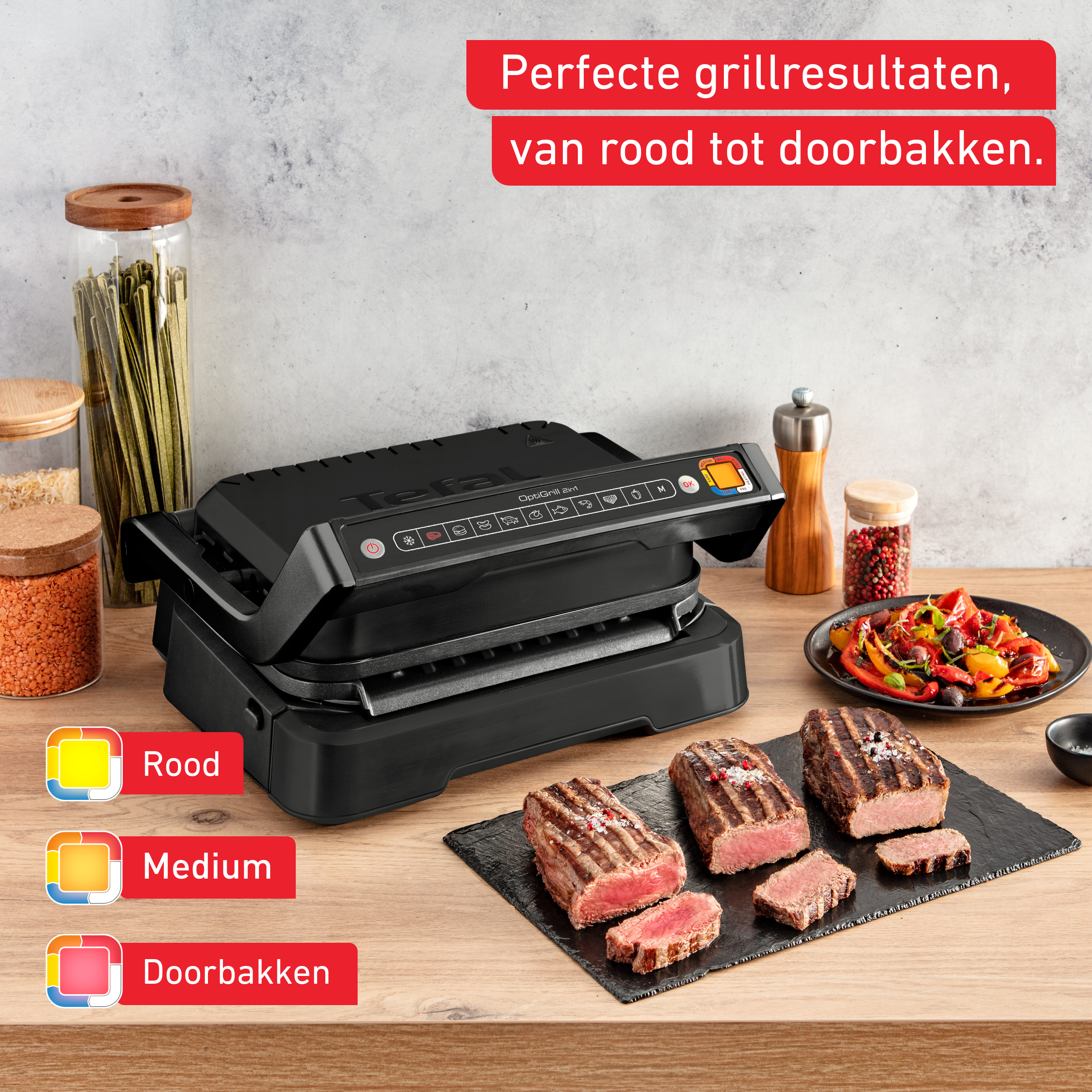 Tefal OptiGrill 4in1 OptiGrill 4-in-1 GC7748 intelligent grill voor complete maaltijden zwart - Afbeelding 5