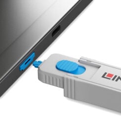 Lindy 40320 poortblokker Poortblokker + sleutel HDMI Blauw, Grijs Acrylonitrielbutadieenstyreen (ABS) 1 stuk(s) - Afbeelding 4