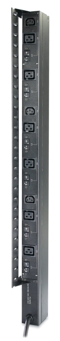 APC Rack PDU, Basic, ZeroU, 32A, 400V, (3x) C13 & (6x) C19, IEC 309 32A 3Fase stekker - Afbeelding 4