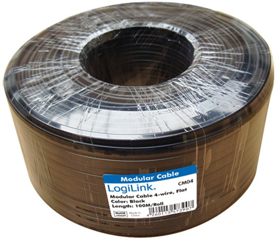 LogiLink CM04 telefoonkabel 100 m Zwart - Afbeelding 3