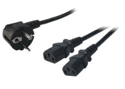 LogiLink 1.5m, Schuko-C13/2xIEC C13, M/F Zwart 1,5 m CEE7/14 C13 stekker - Afbeelding 2