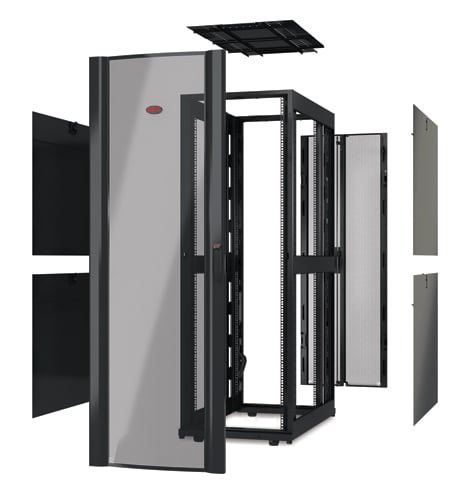 APC NetShelter SX 42U 750mm(b) x 1070mm(d) 19" IT rack, behuizing zonder deuren en zijpanelen, zwart - Afbeelding 2