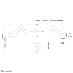 Neomounts FPMA-D950D Monitorarm 10-27" - gasveer - Afbeelding 4