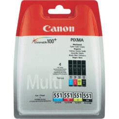 Canon CLI-551 C/M/Y/BK w/sec inktcartridge 4 stuk(s) Origineel Normaal rendement Zwart, Cyaan, Magenta, Geel