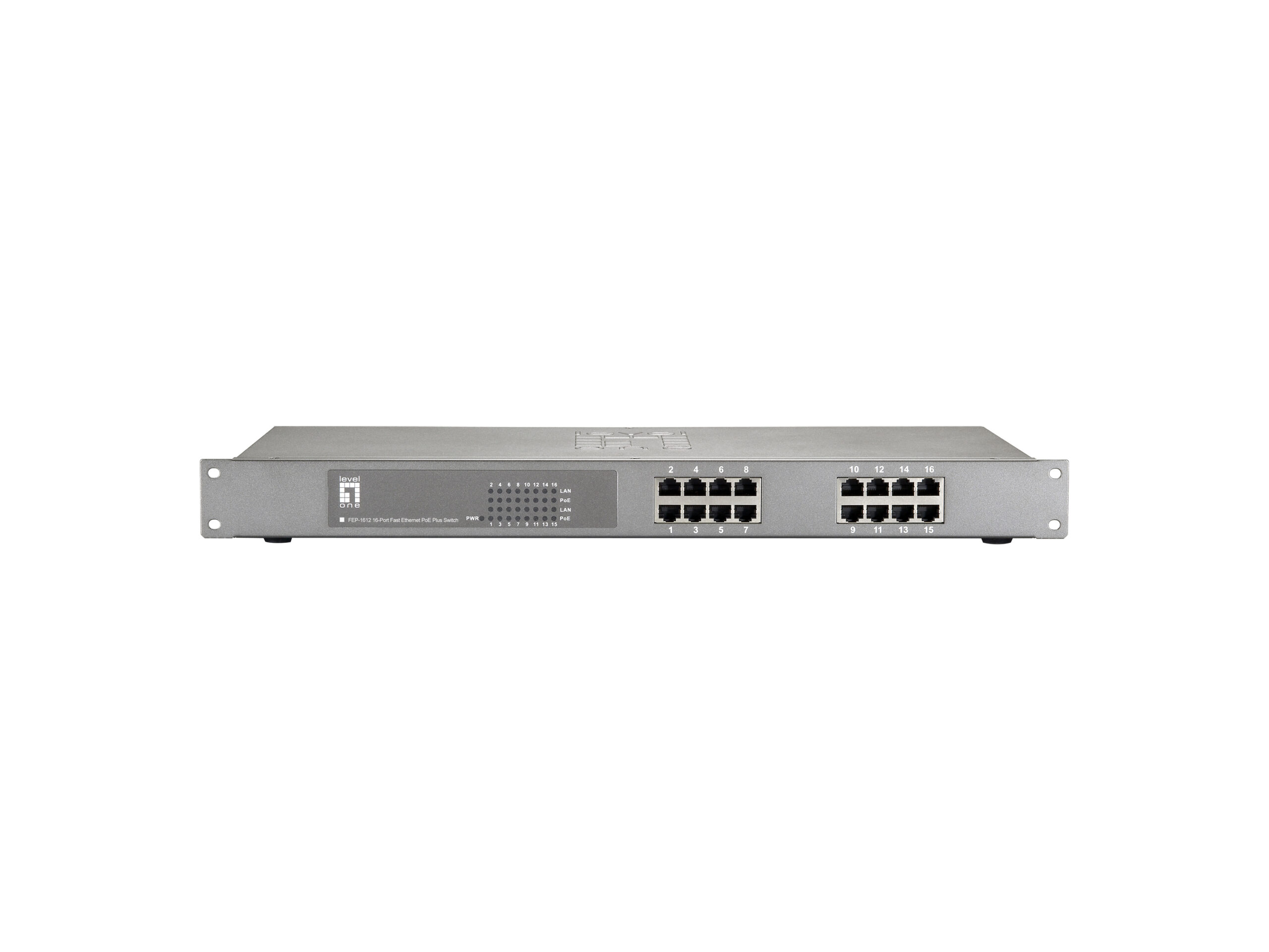 LevelOne FEP-1612W380 netwerk-switch Fast Ethernet (10/100) Power over Ethernet (PoE) Grijs - Afbeelding 2