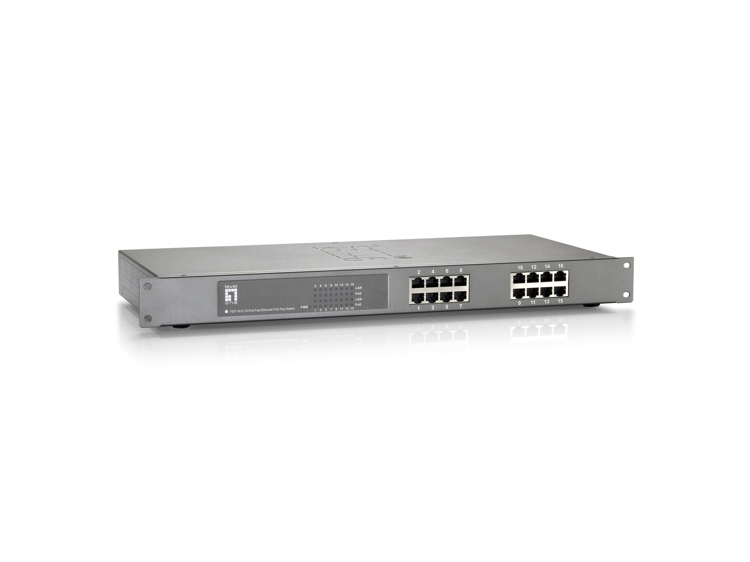 LevelOne FEP-1612W380 netwerk-switch Fast Ethernet (10/100) Power over Ethernet (PoE) Grijs - Afbeelding 5