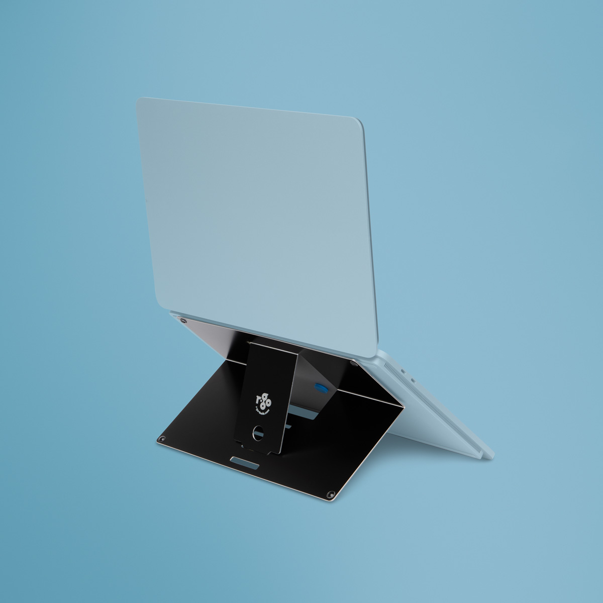 R-Go Tools Laptopstandaard R-Go Riser Attachable, verstelbaar, geintegreerd met je laptop, aluminium, zwart - Afbeelding 2