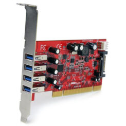 StarTech.com 4 Port PCI SuperSpeed USB 3.0 Adapterkaart met SATA/SP4 Voeding - Quad Port PCI USB 3 Controller Kaart - 5Gbps - Afbeelding 3