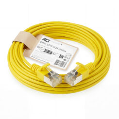 ACT Gele 3 meter LSZH S/FTP CAT6A slimline patchkabel snagless met RJ45 connectoren - Afbeelding 3