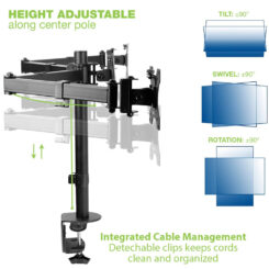 Techly ICA-LCD 482-T flat panel bureau steun 61 cm (24") Zwart - Afbeelding 11