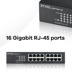 Zyxel GS1100-16 Unmanaged Gigabit Ethernet (10/100/1000) Zwart - Afbeelding 8