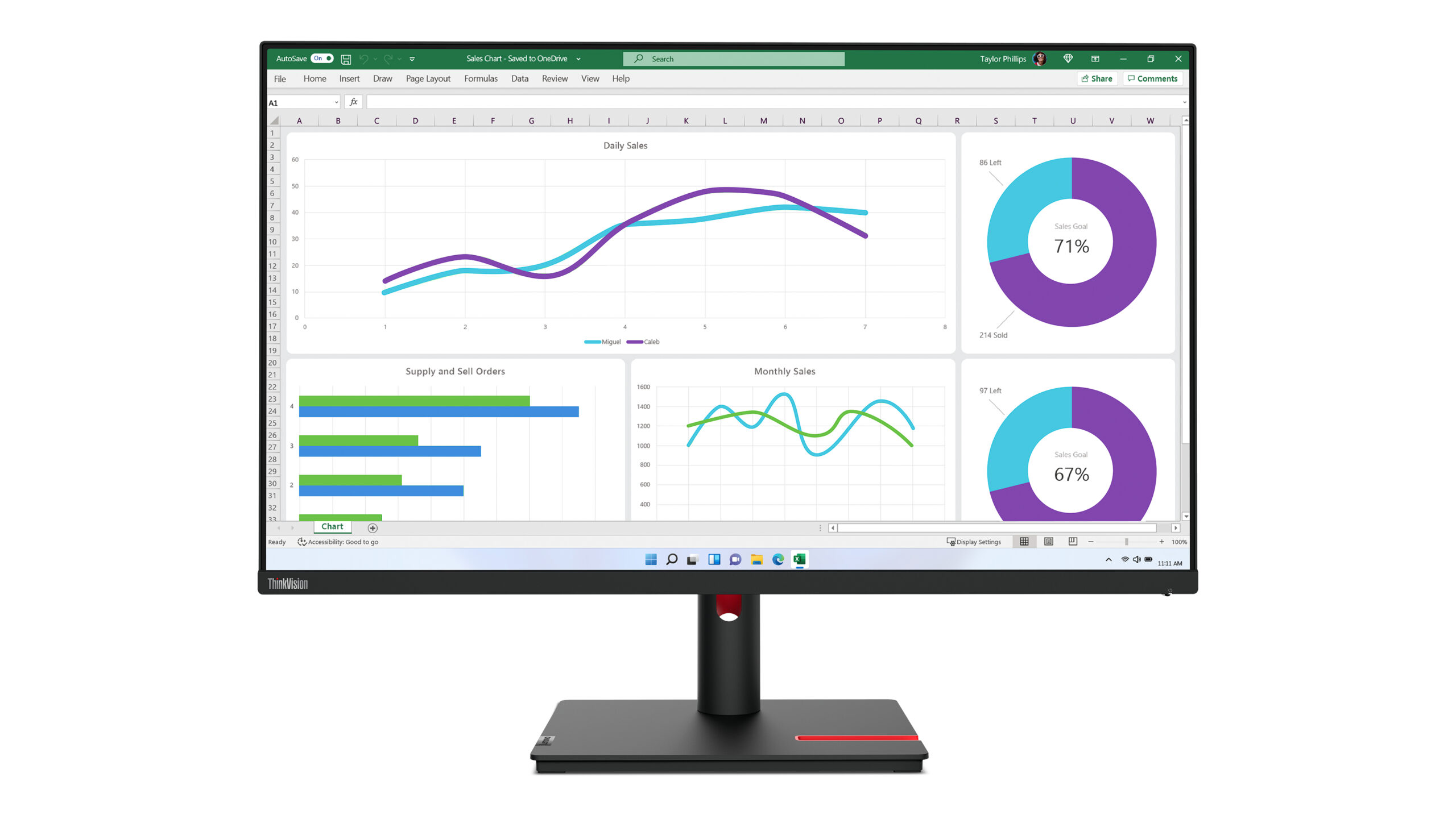 Lenovo ThinkVision T32h-30 computer monitor 80 cm (31.5") 2560 x 1440 Pixels Quad HD LED Zwart - Afbeelding 6