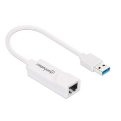 Manhattan USB-A Gigabit netwerkadapter, 10/100/1000 Mbps, 5 Gbit/s (USB 3.2 Gen 1 / USB 3.0), Ethernet, RJ45, wit, 3 jaar garantie, equivalent aan USB31000SW - Afbeelding 3