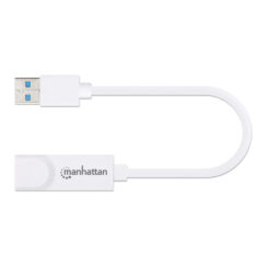 Manhattan USB-A Gigabit netwerkadapter, 10/100/1000 Mbps, 5 Gbit/s (USB 3.2 Gen 1 / USB 3.0), Ethernet, RJ45, wit, 3 jaar garantie, equivalent aan USB31000SW - Afbeelding 4