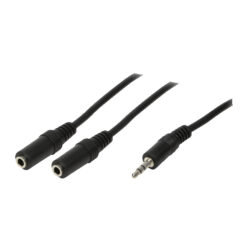 LogiLink 1x3.5mm - 2x3.5mm, 0.2m audio kabel 0,2 m 3.5mm Zwart - Afbeelding 2