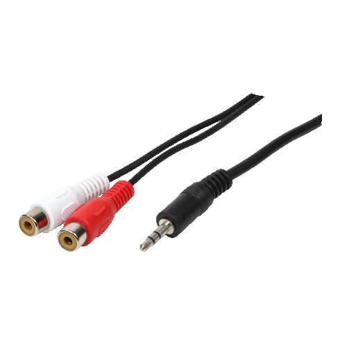 LogiLink 1x3.5mm - 2xRCA, 0.2m audio kabel 0,2 m 3.5mm Zwart - Afbeelding 2
