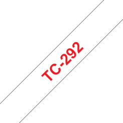 Brother TC-292 labelprinter-tape Rood op wit - Afbeelding 2