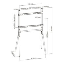 Techly ICA-TR19 tv-bevestiging 177,8 cm (70") Walnoot - Afbeelding 4