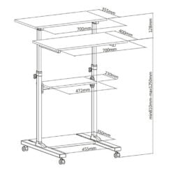 Techly ICA-TB TPM-3 staande bureau Zwart, Zilver - Afbeelding 4
