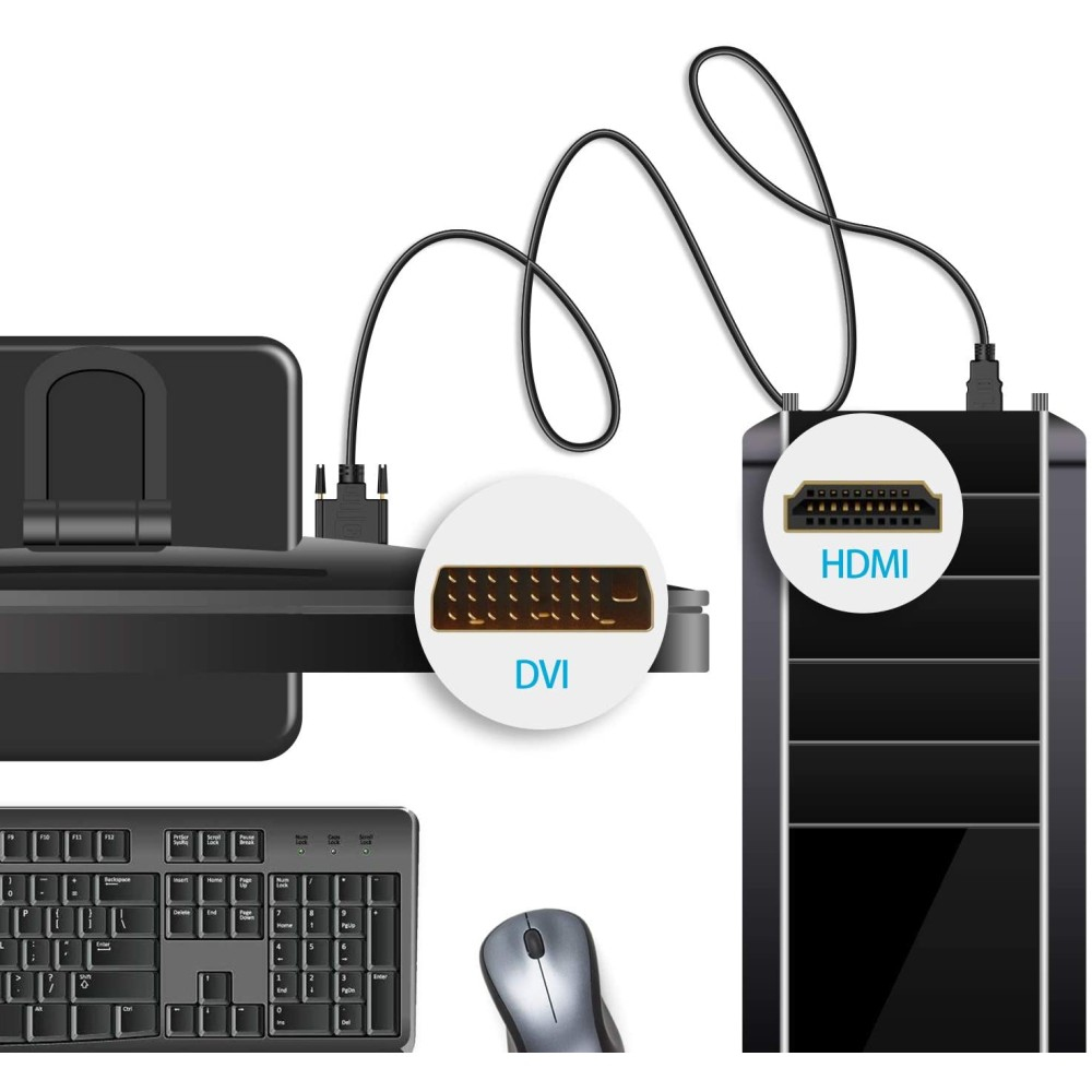 Techly 1.0m HDMI - DVI-D M/M 1 m Zwart - Afbeelding 5
