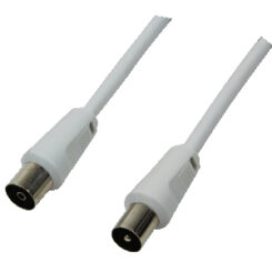 LogiLink CA1061 coax-kabel 2,5 m Coaxial Plug Coaxial jack Wit - Afbeelding 2