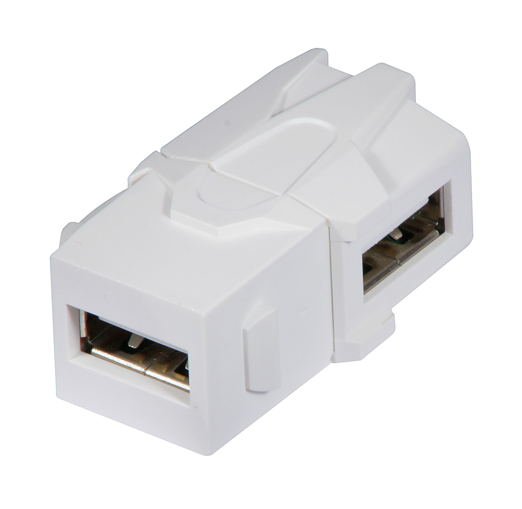 Lindy 60491 tussenstuk voor kabels USB 2.0 A Wit