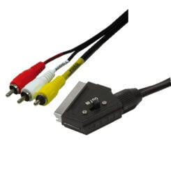 LogiLink Scart - RCA, 2m SCART (21-pin) 3 x RCA Zwart - Afbeelding 2