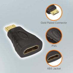 Techly Mini HDMI - HDMI M/F Zwart - Afbeelding 6