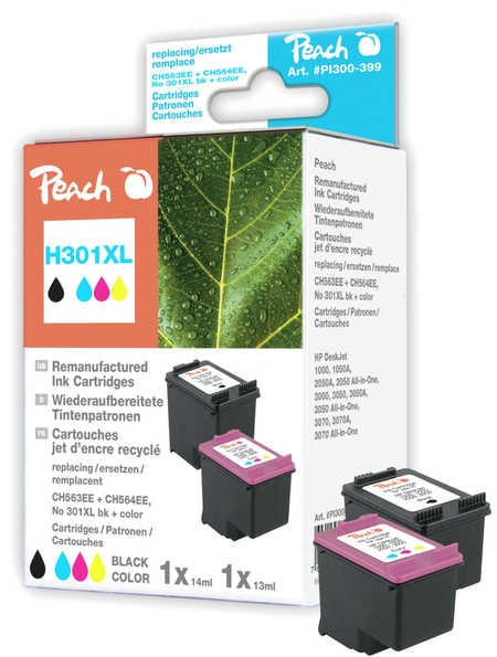 Peach 316258 inktcartridge 2 stuk(s) Zwart, Cyaan, Magenta, Geel