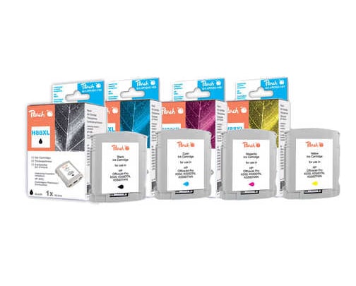 Peach 316403 inktcartridge 4 stuk(s) Zwart, Cyaan, Geel