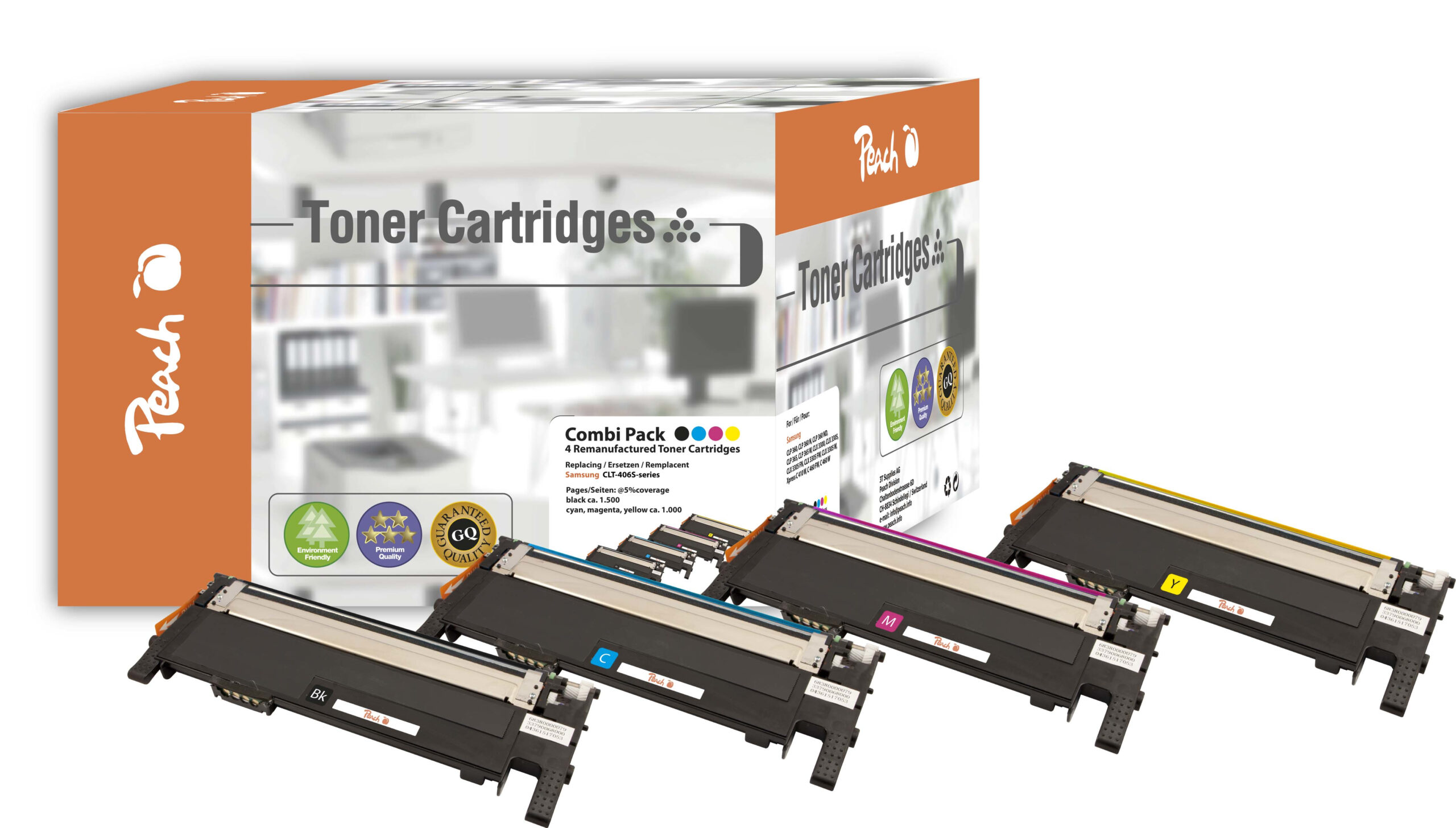 Peach 111010 tonercartridge 4 stuk(s) Zwart, Cyaan, Magenta, Geel - Afbeelding 2