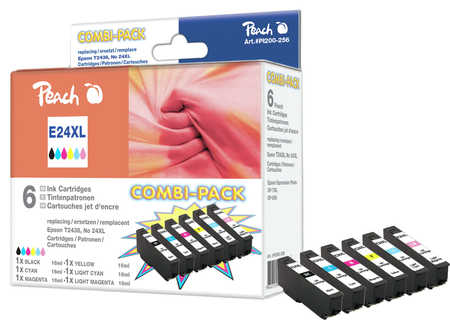 Peach 316594 inktcartridge 6 stuk(s) Zwart, Cyaan, Medium magenta, Medium cyaan, Geel - Afbeelding 2