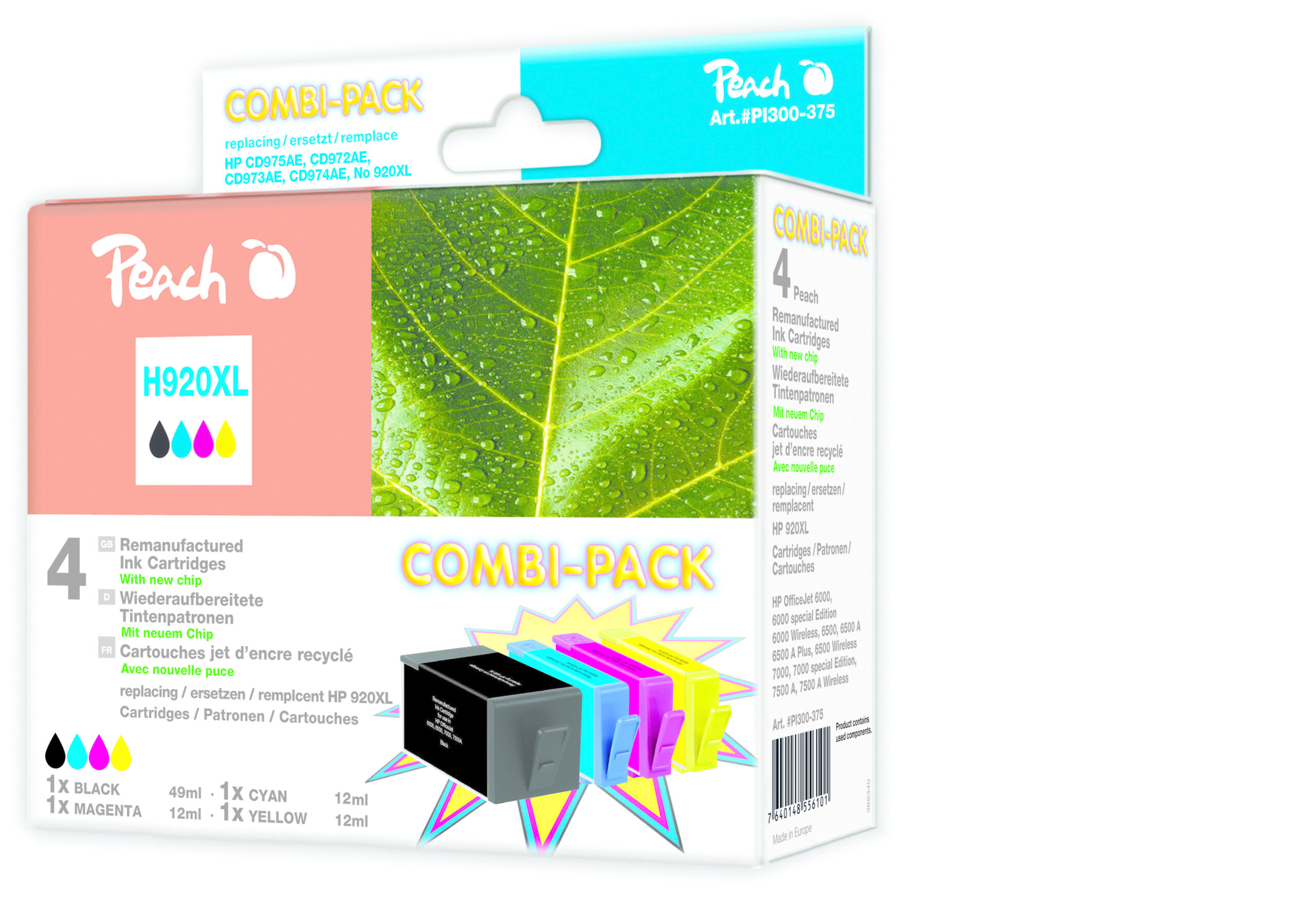 Peach 315666 inktcartridge 4 stuk(s) Zwart, Cyaan, Magenta, Geel - Afbeelding 2