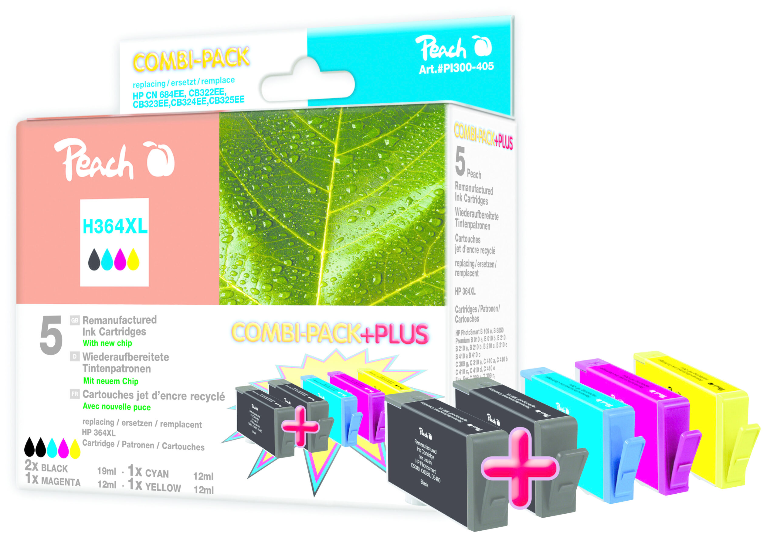 Peach 316405 inktcartridge 5 stuk(s) Zwart, Cyaan, Magenta, Geel - Afbeelding 2