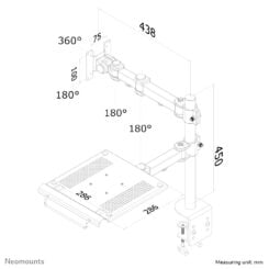 Neomounts FPMA-D960NOTEBOOK Monitorarm met laptophouder 10-27" - Afbeelding 7