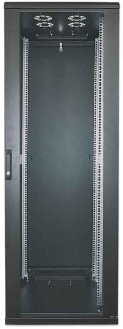 Intellinet 19" netwerkkast vrijstaand, 26U, 600x800 mm (breedte x diepte), zwart, bouwpakket (flatpack), max. 1500 kg, meerpuntsdeurslot, 1 slot per zijpaneel, bruikbare diepte 123–573 mm, IP20, staal - Afbeelding 4