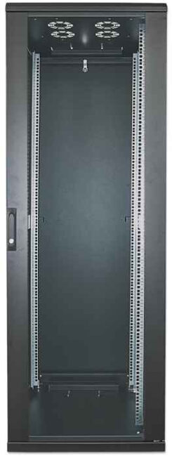 Intellinet 19" netwerkkast vrijstaand, 42U, 600x800 mm (breedte x diepte), zwart, bouwpakket (flatpack), max. 1500 kg, meerpuntsdeurslot, 1 slot per zijpaneel, bruikbare diepte 123–573 mm, IP20, staal - Afbeelding 4