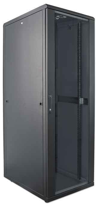 Intellinet 19" netwerkkast vrijstaand, 42U, 600x800 mm (breedte x diepte), zwart, bouwpakket (flatpack), max. 1500 kg, meerpuntsdeurslot, 1 slot per zijpaneel, bruikbare diepte 123–573 mm, IP20, staal - Afbeelding 3