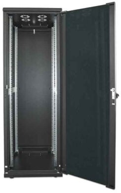 Intellinet 19" netwerkkast vrijstaand, 42U, 600x800 mm (breedte x diepte), zwart, bouwpakket (flatpack), max. 1500 kg, meerpuntsdeurslot, 1 slot per zijpaneel, bruikbare diepte 123–573 mm, IP20, staal - Afbeelding 6